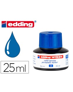 Tinta rotulador edding mtk25 con sistema capilar color azul bote 25 ml