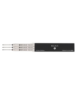 Recambio boligrafo belius negro 0,8 mm caja 3 unidades