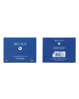 Tinta estilografica belius azul caja 6 cartuchos