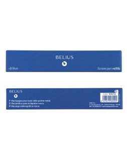 Recambio boligrafo belius con rosca azul caja 3 unidades