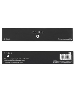 Recambio boligrafo belius con rosca negro caja 3 unidades