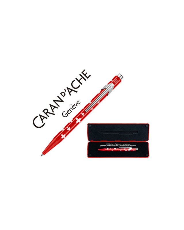 Boligrafo caran d'ache 849 total swiss con estuche punta media