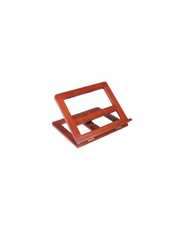 Atril sujetalibros q-connect madera color cognac 330x270x65 mm