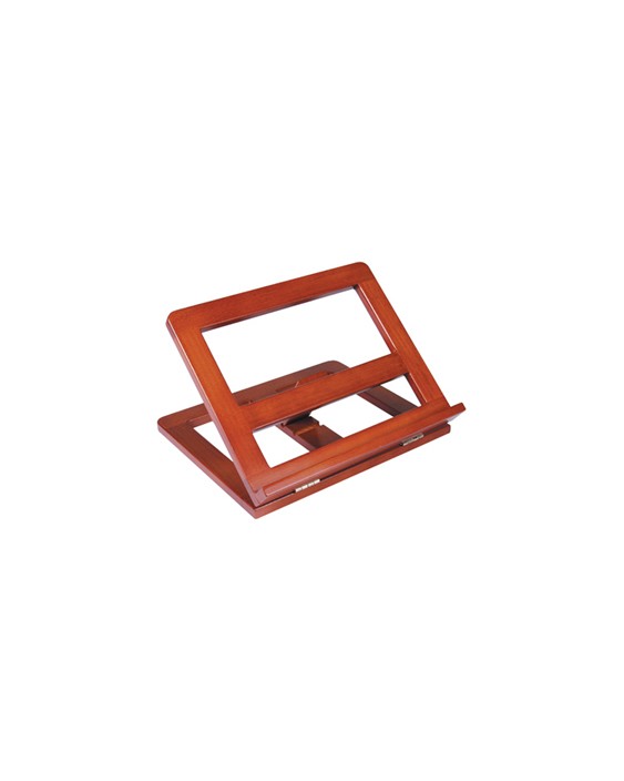 Atril sujetalibros q-connect madera color cognac 330x270x65 mm