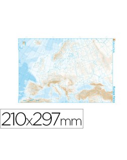 Mapa mudo b/n din a4 europa fisico