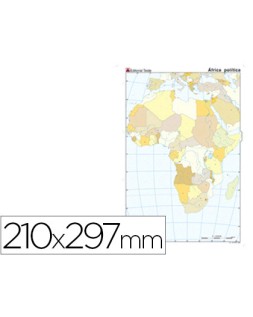 Mapa mudo color din a4 africa politico