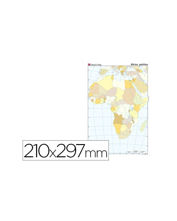 Mapa mudo color din a4 africa politico