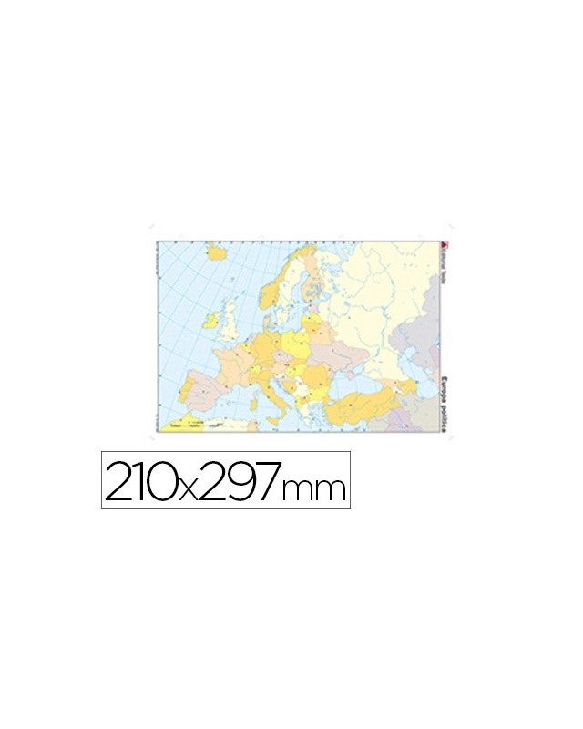 Mapa mudo color din a4 europa politico