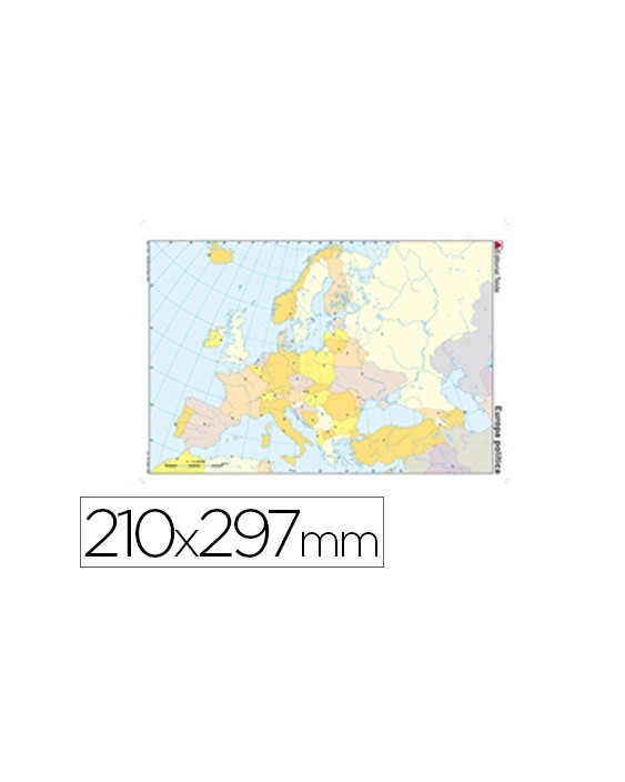 Mapa mudo color din a4 europa politico