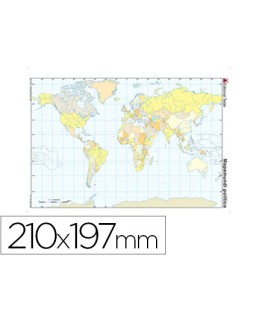 Mapa mudo color din a4 planisferio politico