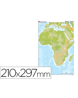 Mapa mudo color din a4 africa fisico