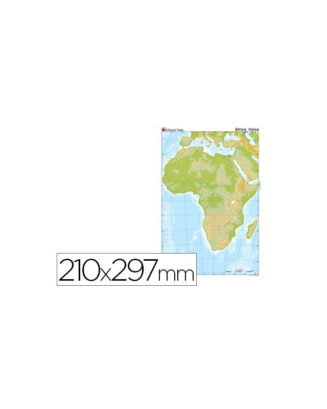 Mapa mudo color din a4 africa fisico