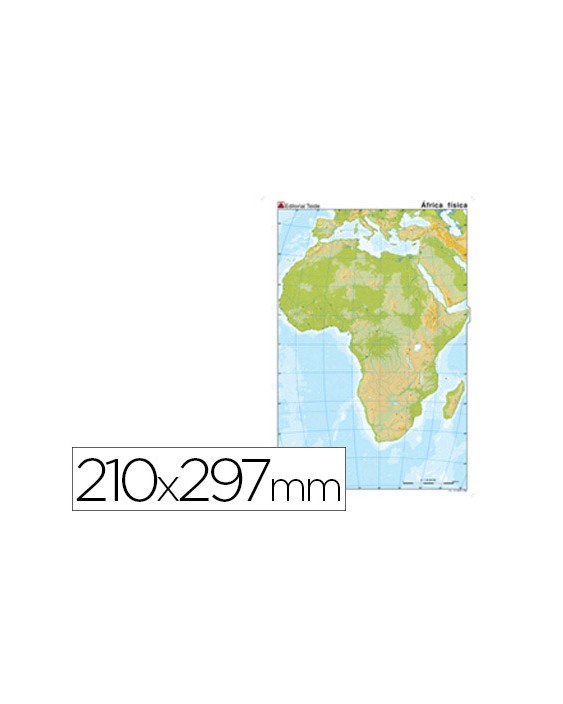 Mapa mudo color din a4 africa fisico