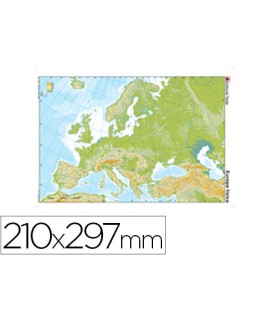 Mapa mudo color din a4 europa fisico