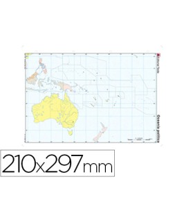 Mapa mudo color din a4 oceania politico