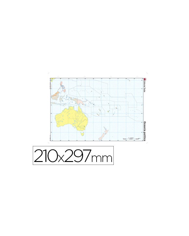 Mapa mudo color din a4 oceania politico