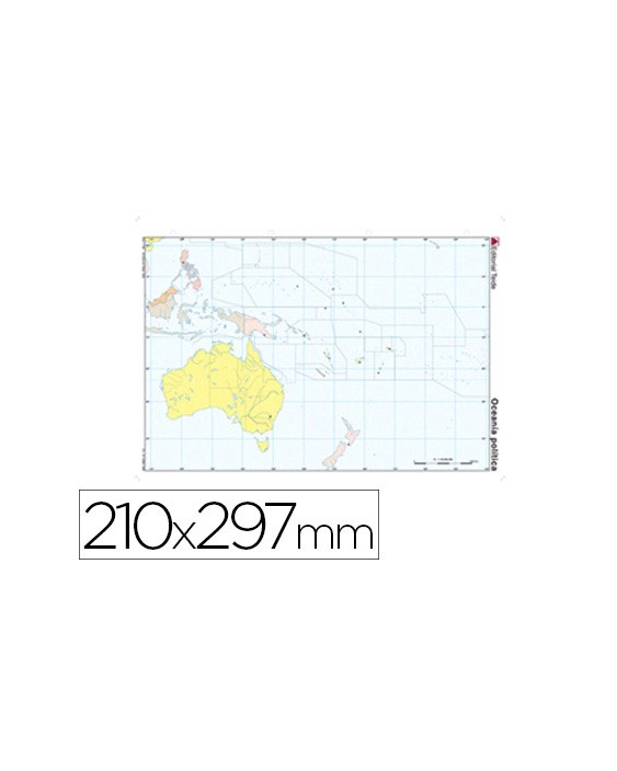 Mapa mudo color din a4 oceania politico