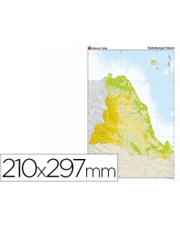 Mapa mudo color din a4 cataluña fisico
