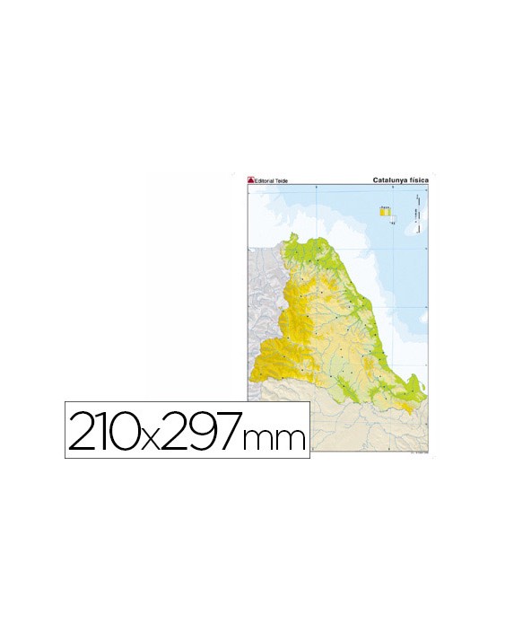 Mapa mudo color din a4 cataluña fisico