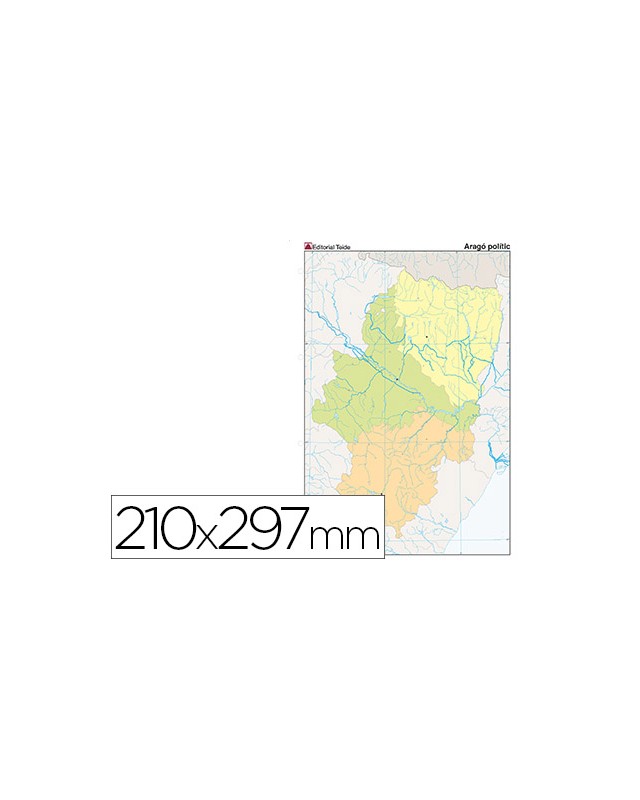 Mapa mudo color din a4 aragon politico