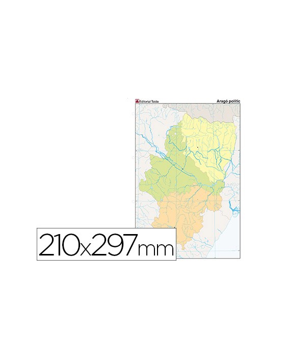 Mapa mudo color din a4 aragon politico