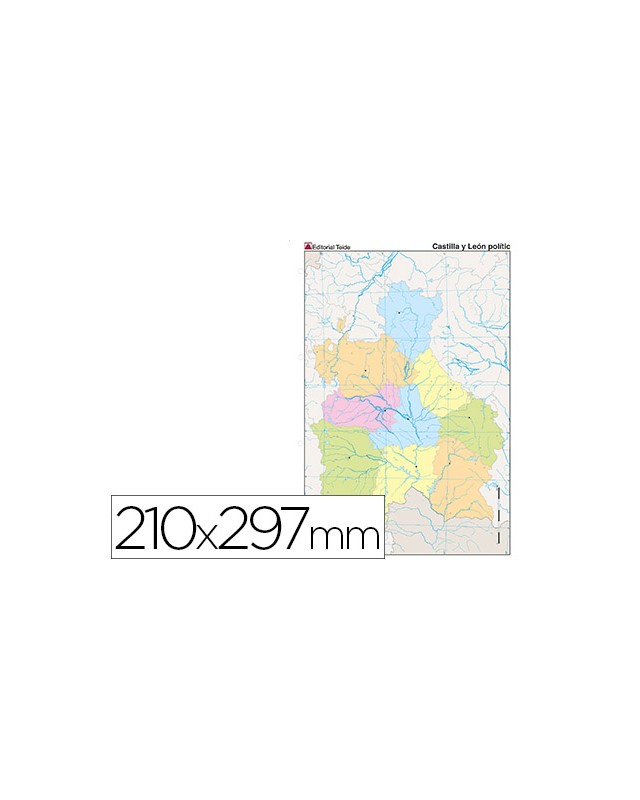 Mapa mudo color din a4 castilla-leon politico