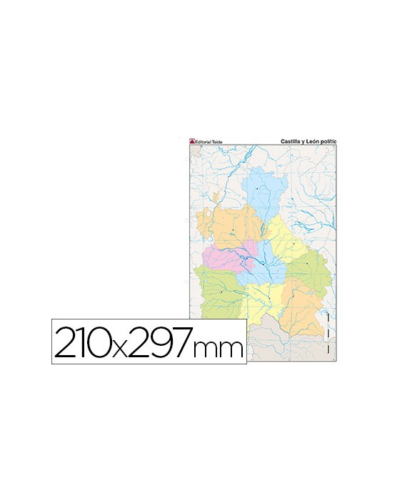 Mapa mudo color din a4 castilla-leon politico