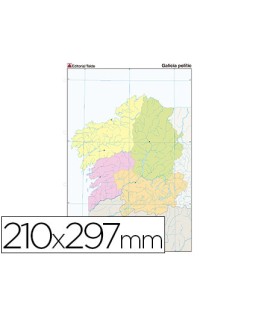 Mapa mudo color din a4 galicia politico