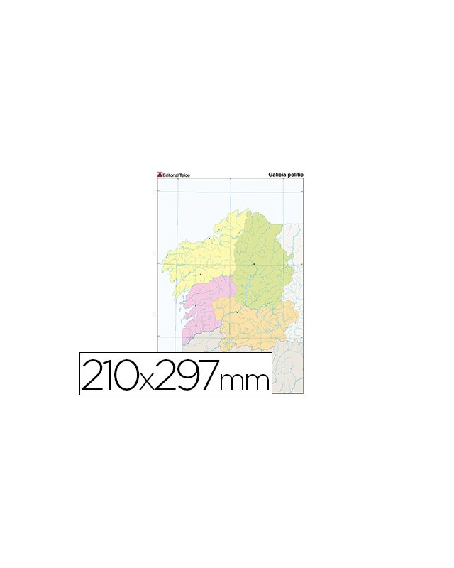 Mapa mudo color din a4 galicia politico