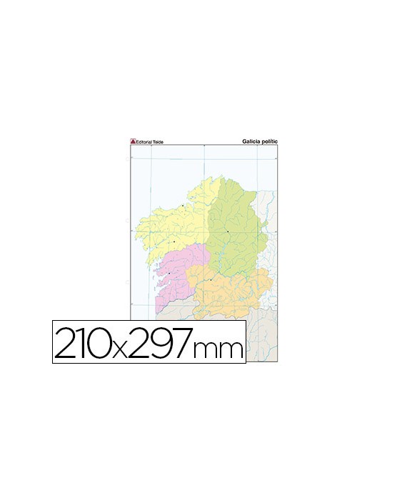 Mapa mudo color din a4 galicia politico