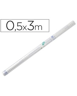 Rollo plastico adhesivo liderpapel 0.50x3 m 50 mc forralibros removible