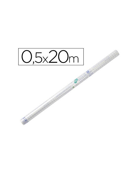 Rollo plastico adhesivo liderpapel 0.50x20 m 80 mc removible