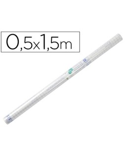 Rollo plastico adhesivo liderpapel 0,50x1,50 m 80 micras forralibros removible