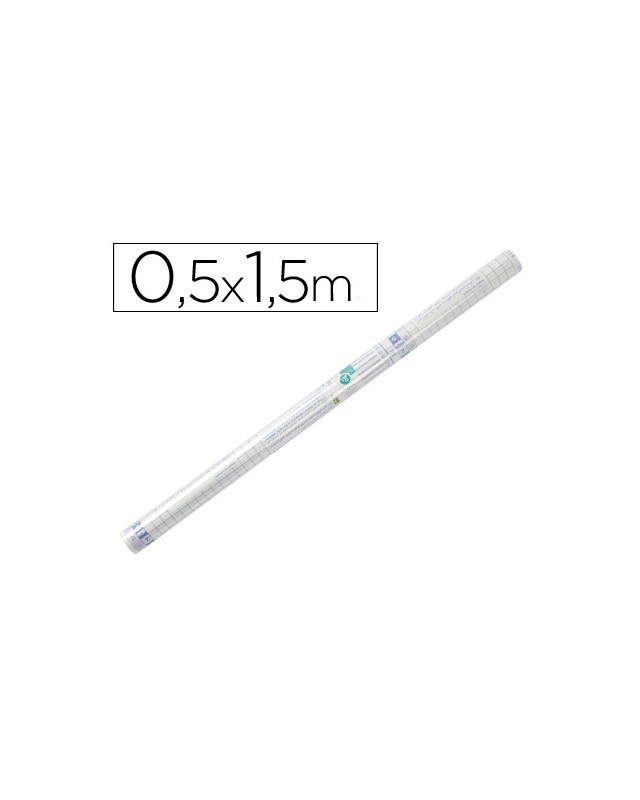 Rollo plastico adhesivo liderpapel 0,50x1,50 m 80 micras forralibros removible