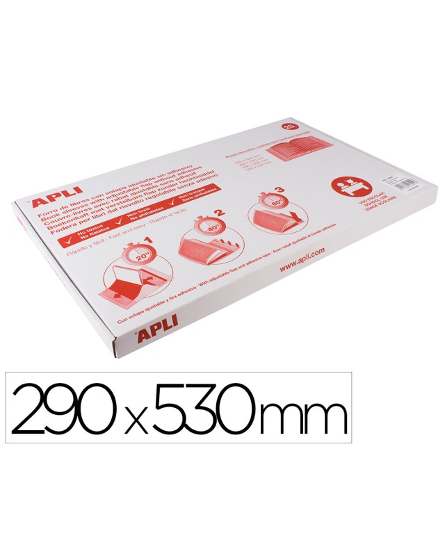 Forralibro pvc con solapa ajustable adhesivo 290x530 mm
