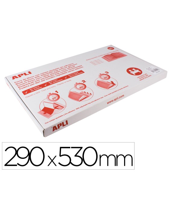 Forralibro pvc con solapa ajustable adhesivo 290x530 mm