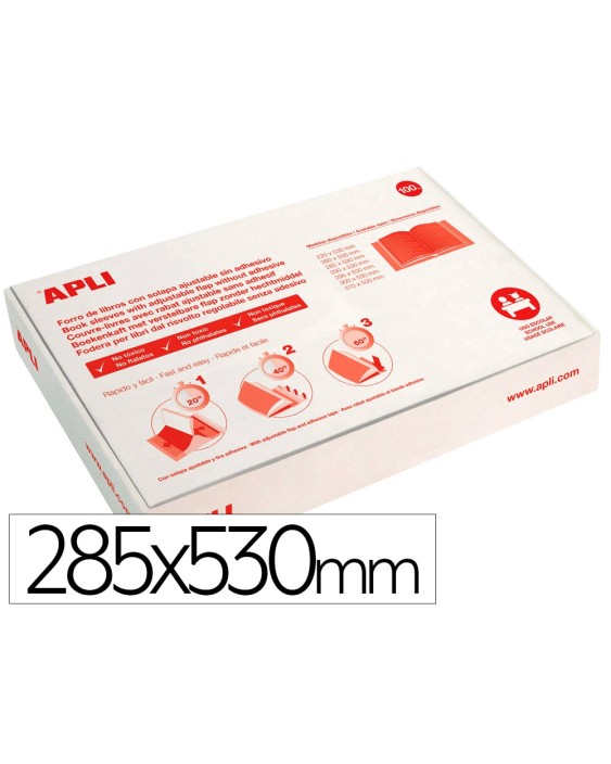 Forralibro apli pvc con solapa ajustable adhesivo 285x530 mm