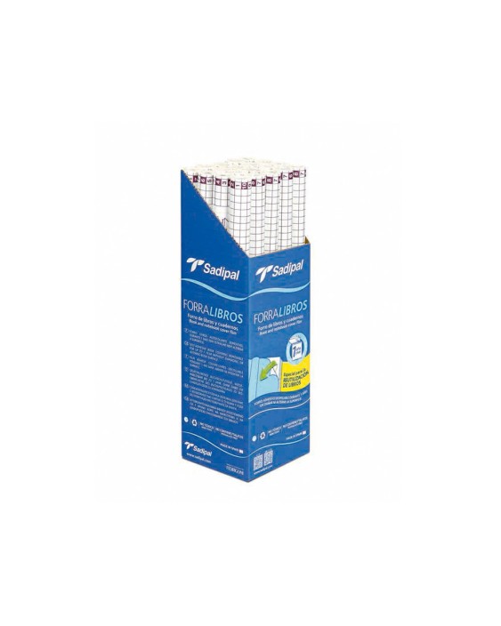 Rollo plastico adhesivo sadipal 0.33x1.50 m 50 mc forralibros removible 1 año