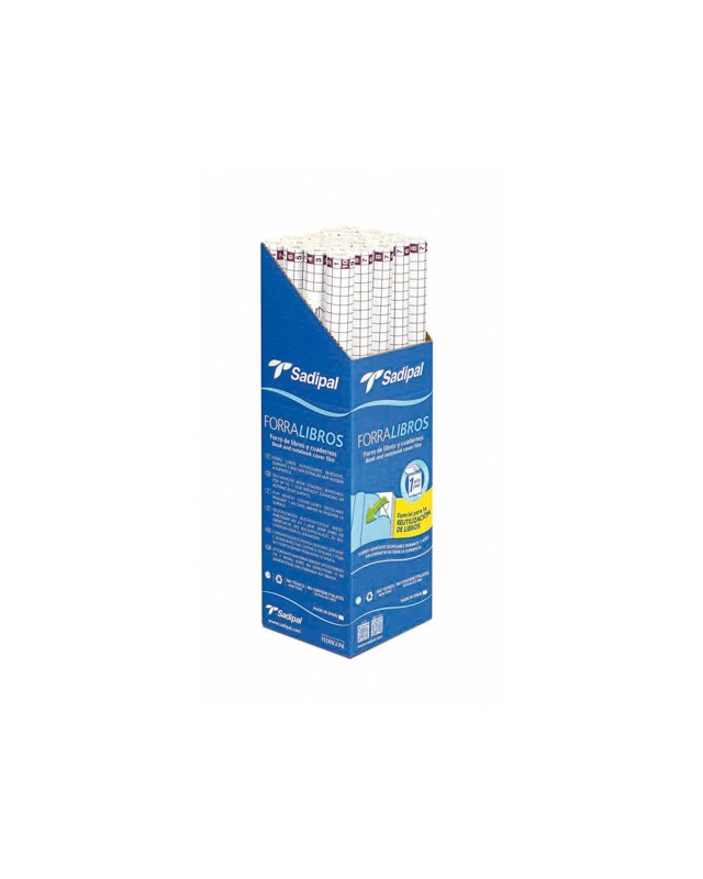 Rollo plastico adhesivo sadipal 0.50x1.50 m 50 mc forralibros removible 1 año