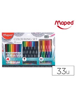 Set de dibujo maped mandalas 33 piezas colores surtidos