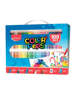 Estuche pintura maped color peps kit 100 piezas surtidas