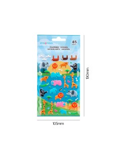 Pegatinas imaginovo cute animales safari con relieve 190x105 mm en blister