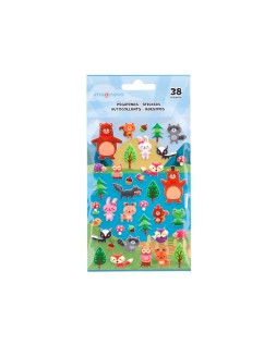 Pegatinas imaginovo cute animales bosque con relieve 190x105 mm en blister