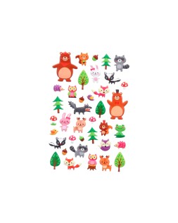 Pegatinas imaginovo cute animales bosque con relieve 190x105 mm en blister