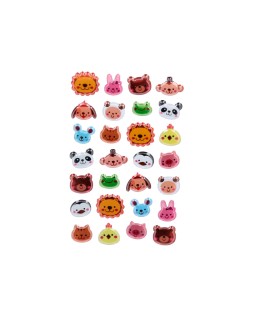 Pegatinas imaginovo cute animales salvajes caras con relieve 190x105 mm en blister