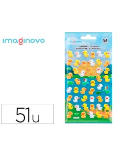Pegatinas imaginovo cute animales patos con relieve 190x105 mm en blister