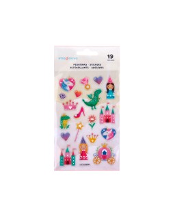 Pegatinas imaginovo princesas magic dreams pvc 190x105 mm en blister