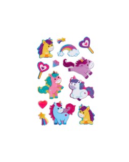 Pegatinas imaginovo unicornios magic dreams con brillo 190x105 mm en blister