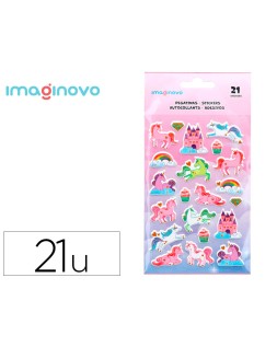 Pegatinas imaginovo unicornios magic dreams con relieve 190x105 mm en blister