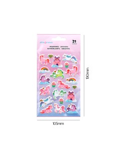 Pegatinas imaginovo unicornios magic dreams con relieve 190x105 mm en blister